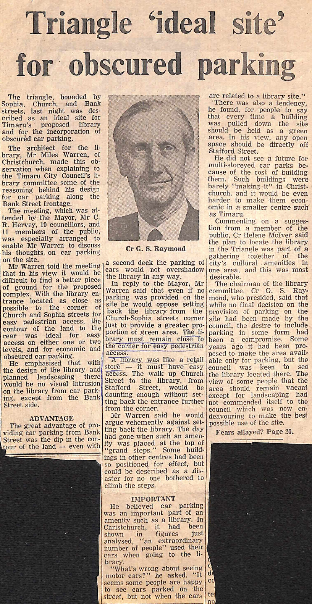 Triangle 'ideal site' for obscured parking