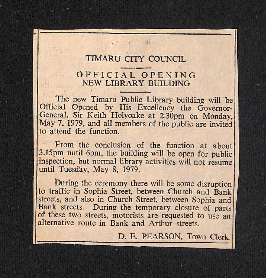 Timaru City Council: Official Opening New Library Building
