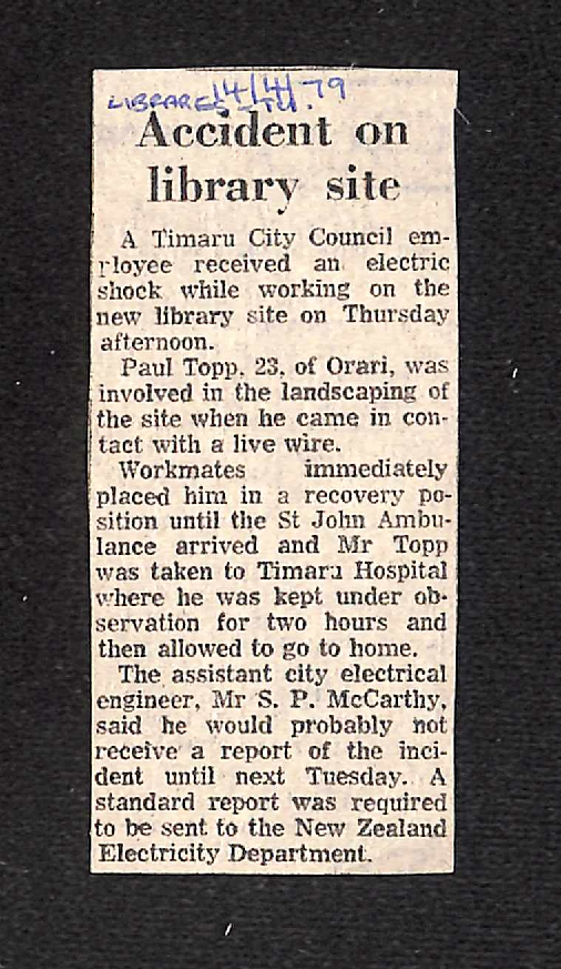 Accident on library site