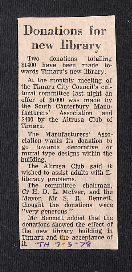 Donations for new library