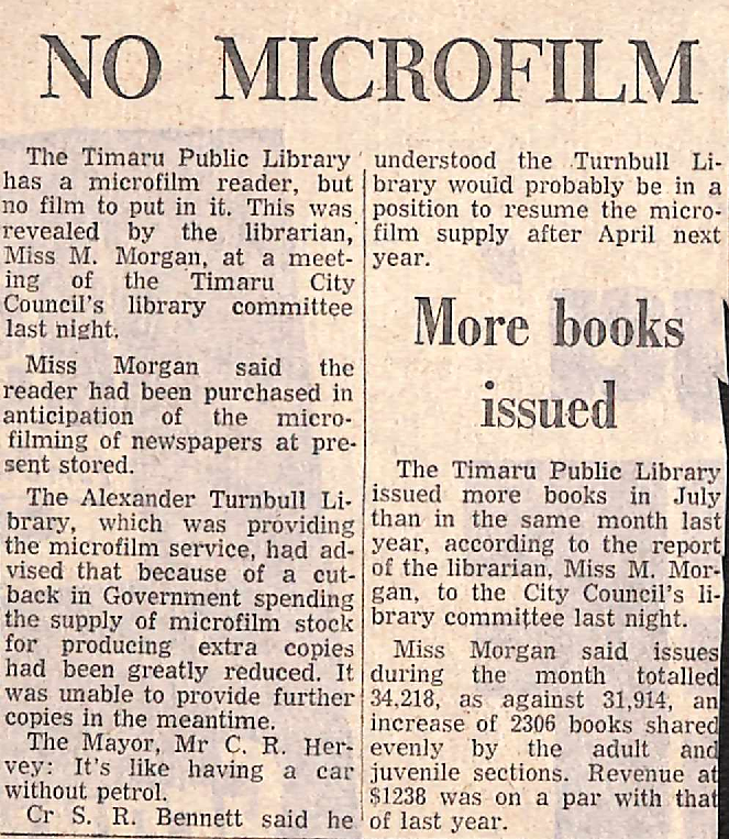 No microfilm / More books issued