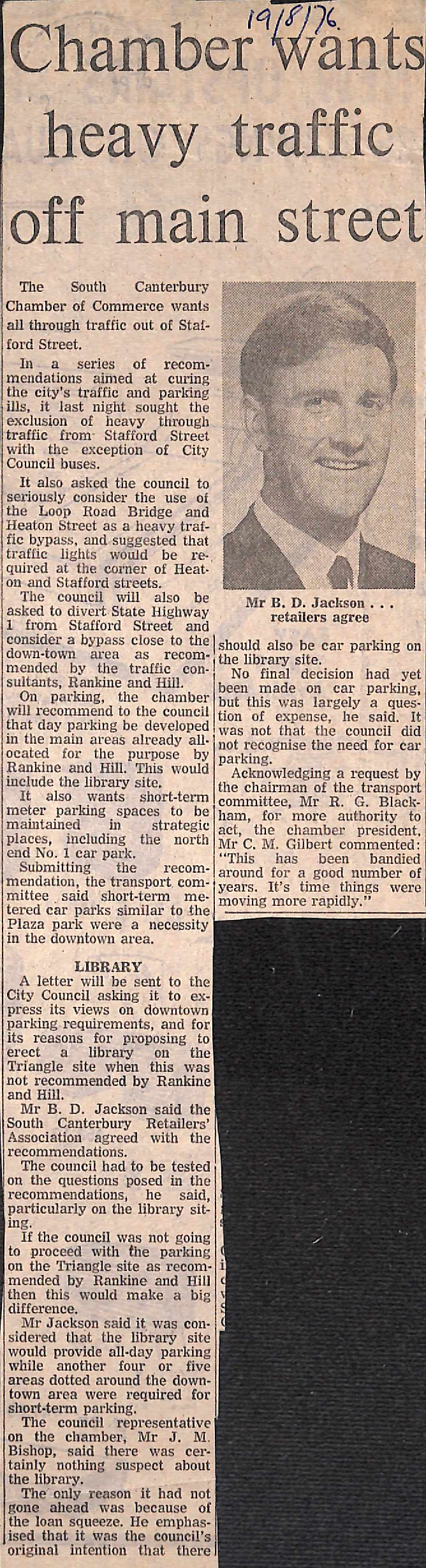 Chamber wants heavy traffic off main street