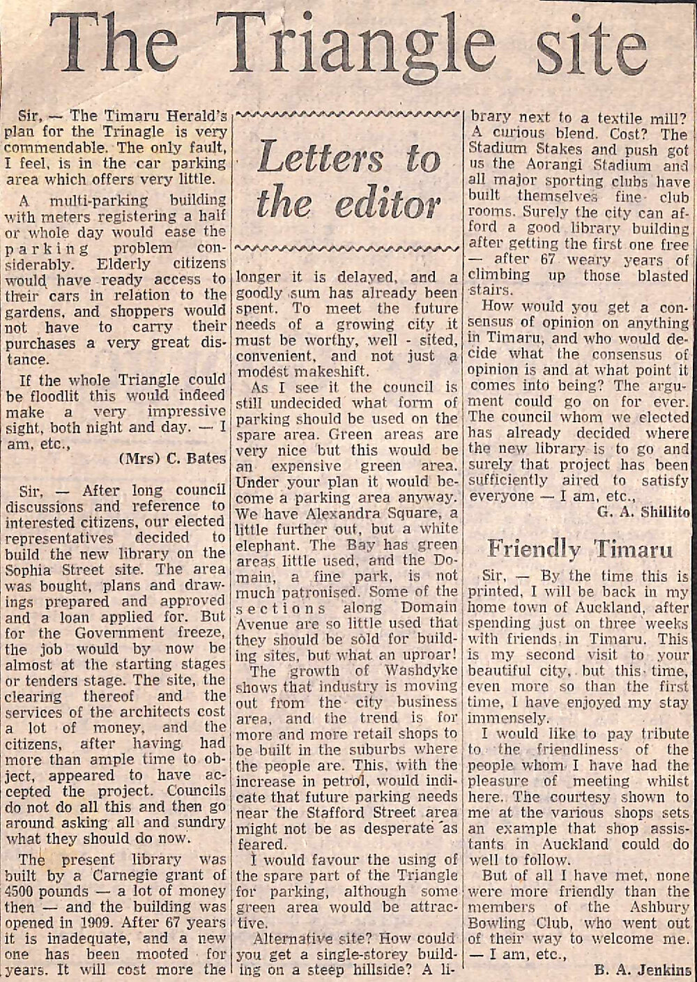 Letters to the editor: The triangle site