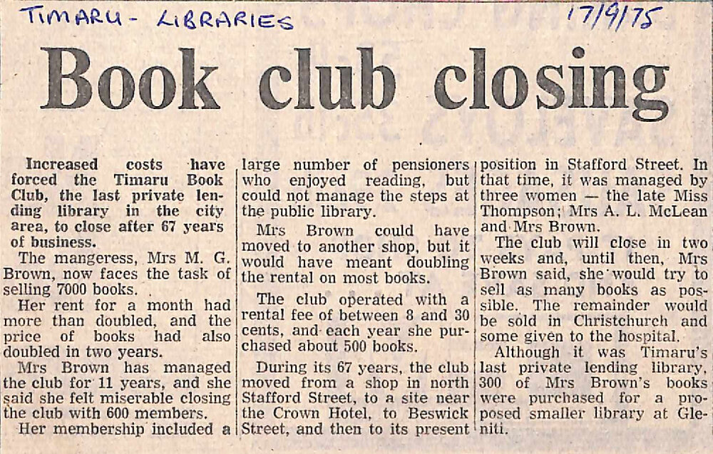 Book club closing