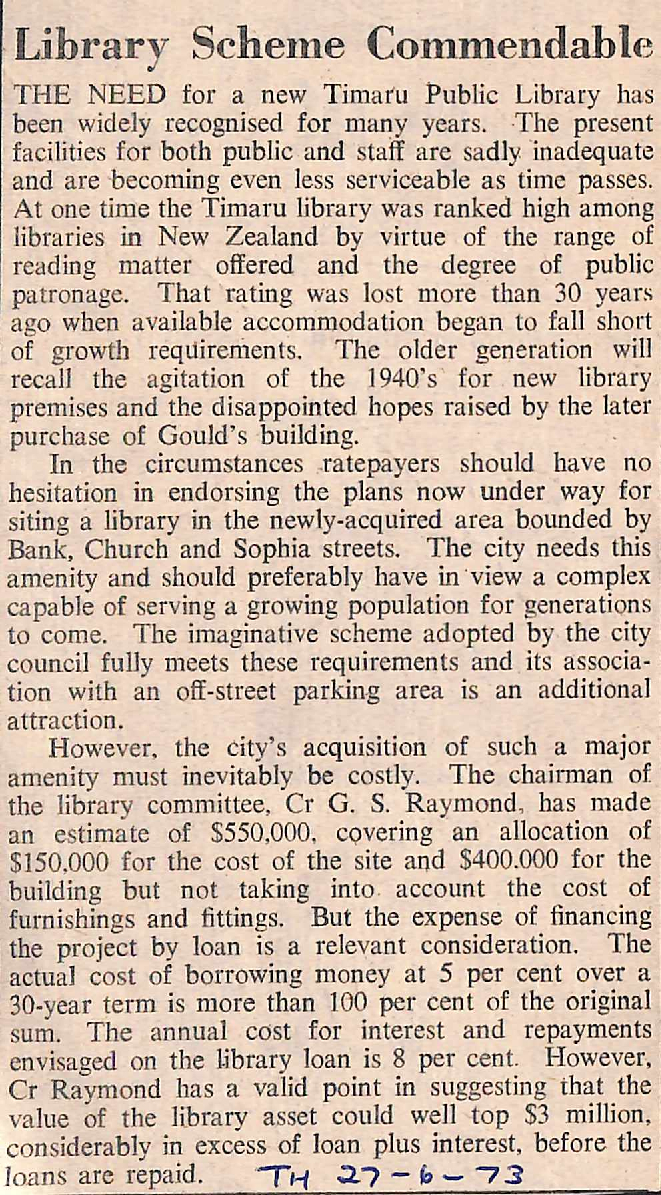 Editorial: Library Scheme Commendable