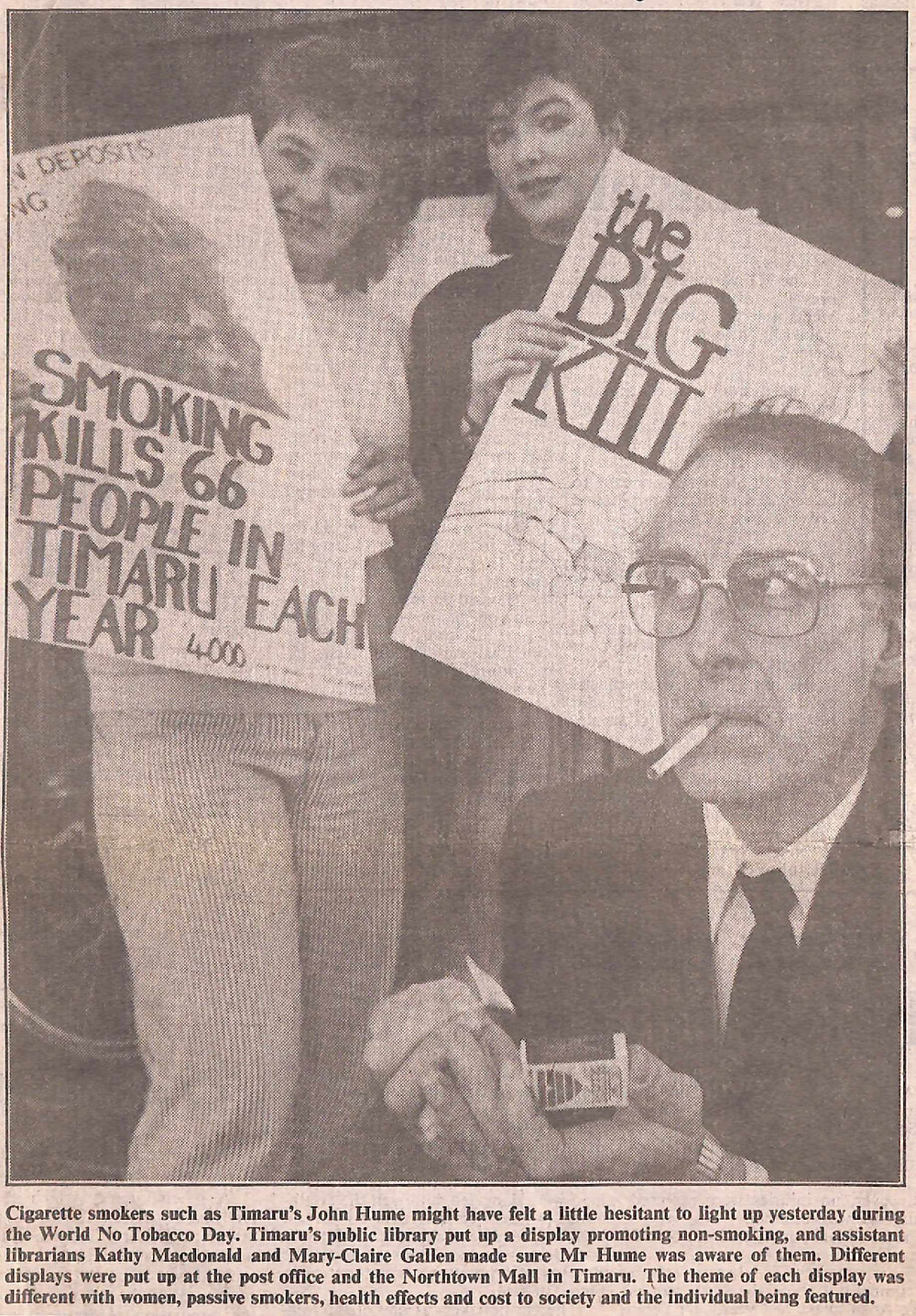 Cigarette smokers such as Timaru's John Hume might have felt a little hesitant to light up yesterday&hellip;