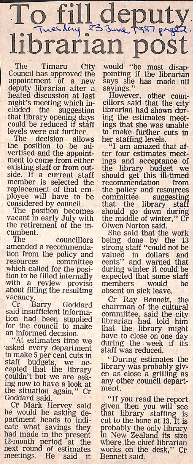 To fill deputy librarian post