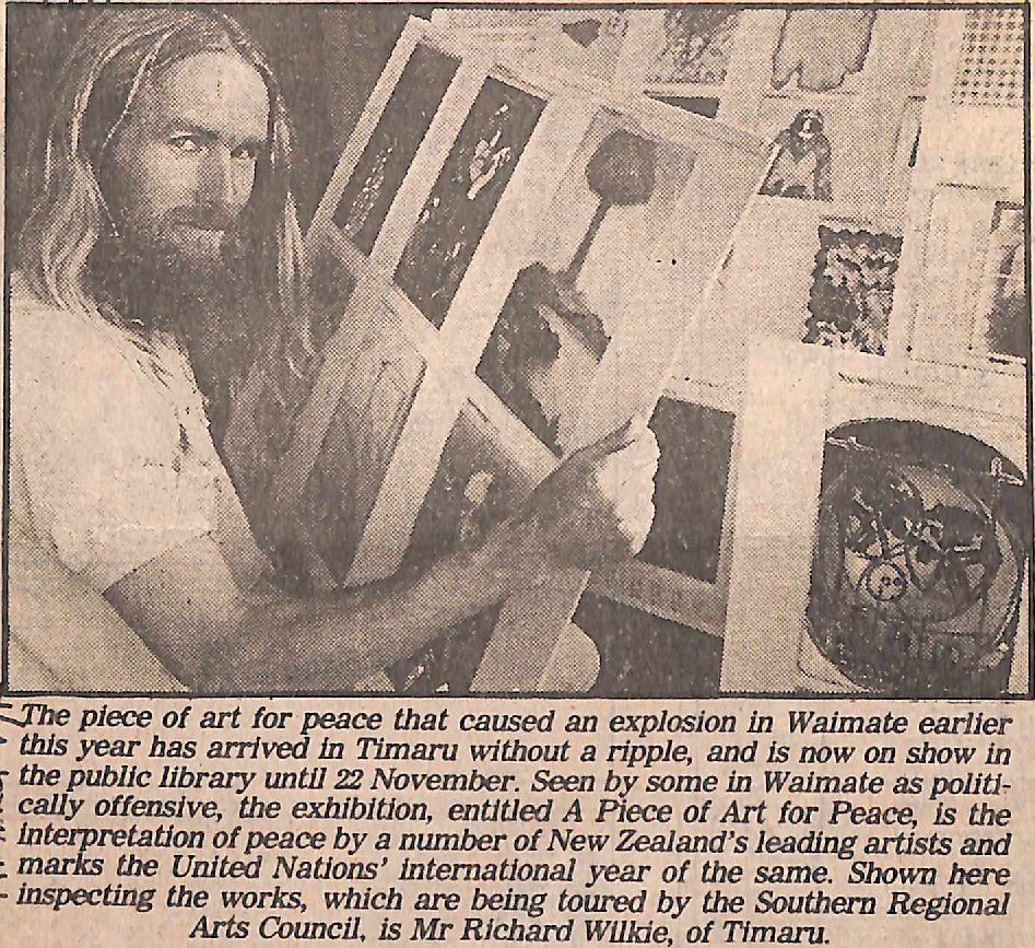 The piece of art for peace that caused an explosion in Waimate earlier this year has arrrived in Timaru without a ripple