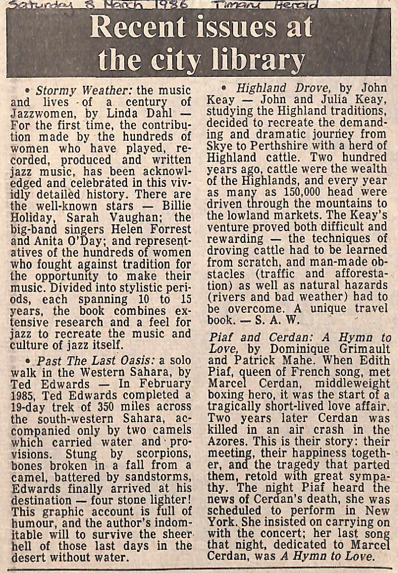 Recent issues at the city library