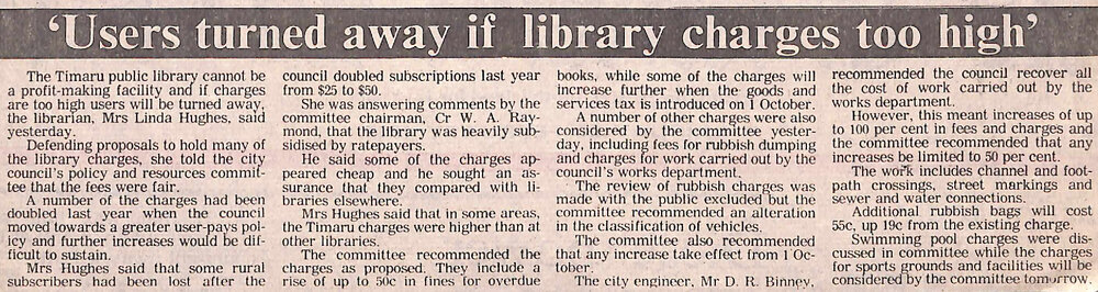  'Users turned away if library charges too high'