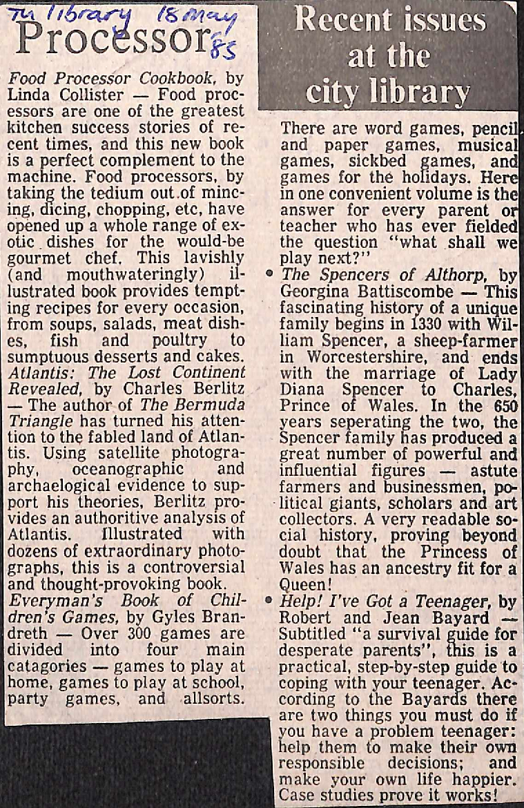 Recent issues at the city library