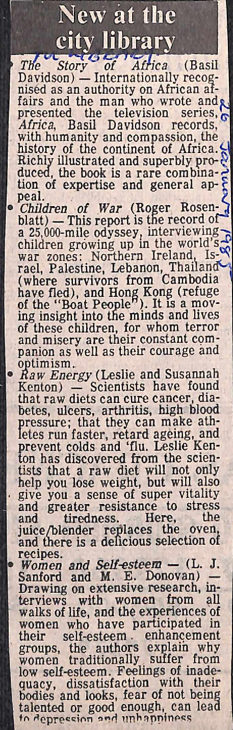 New at the city library