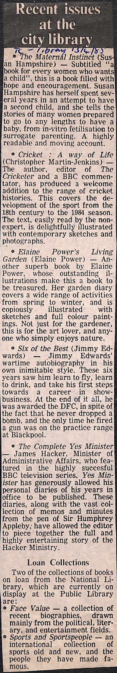 Recent issues at the city library