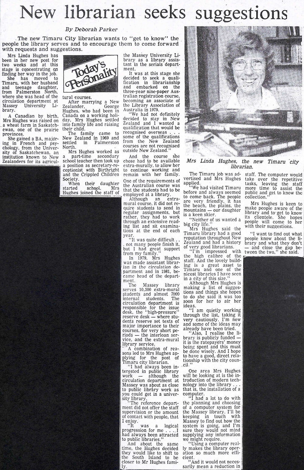 New librarian seeks suggestions