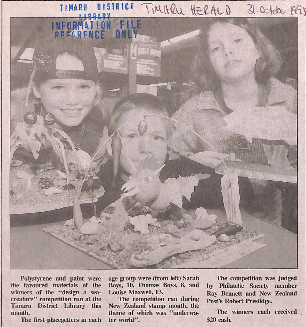  'Design a sea creature' competition at the Timaru District Library