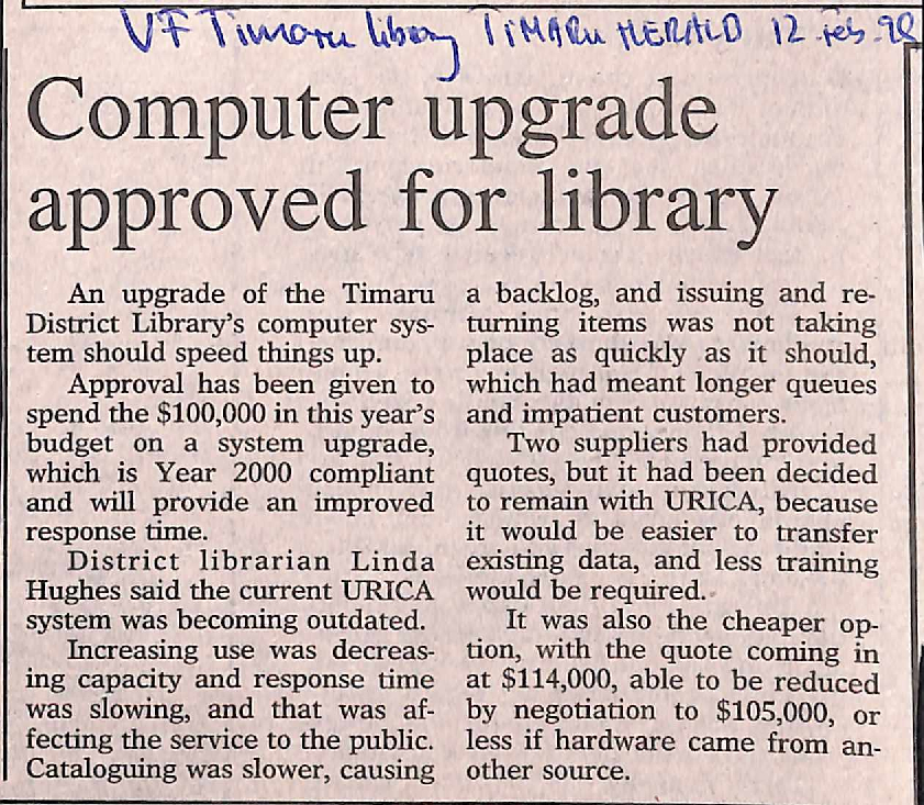 Computer upgrade approved for library