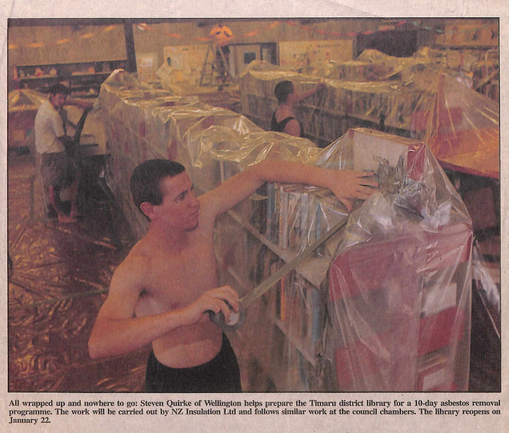 All wrapped up and nowhere to go: Asbestos removal programme at Timaru Library