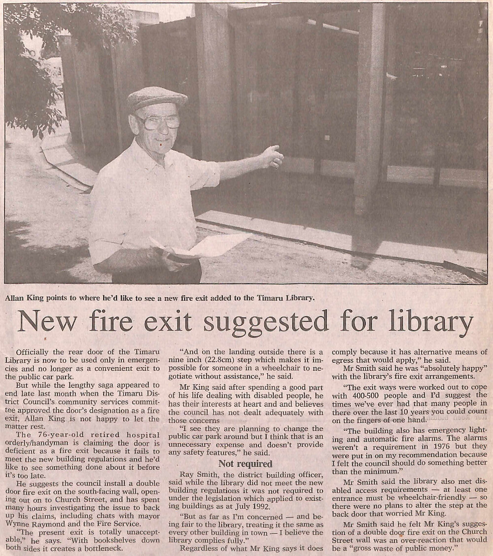 New fire exit suggested for library