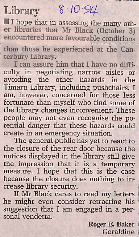 Letter to the editor: Library