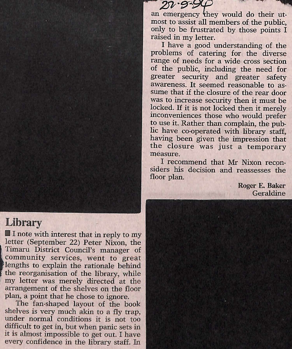 Letter to the editor: Library