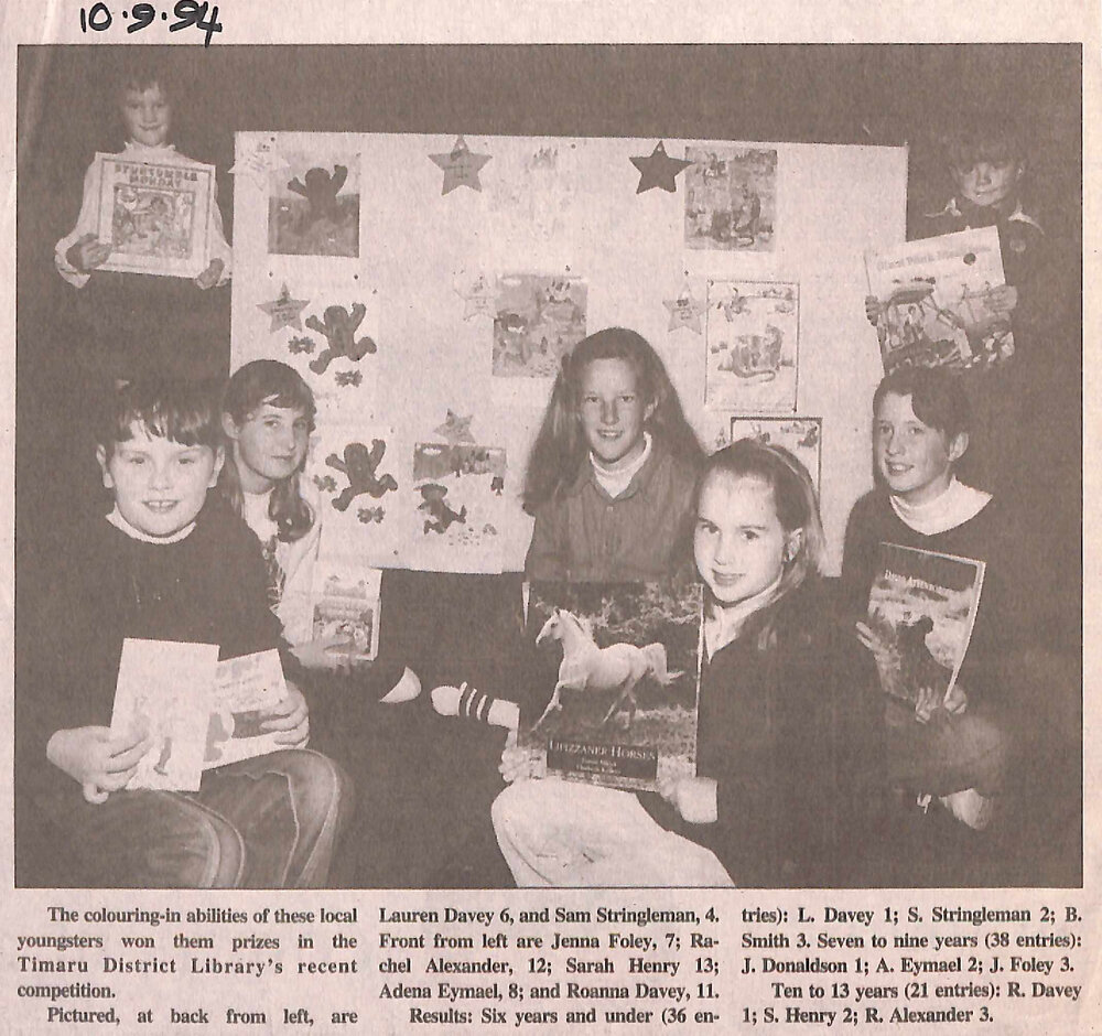 Timaru District Library competition winners