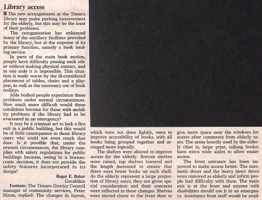 Letter to the editor: Library access