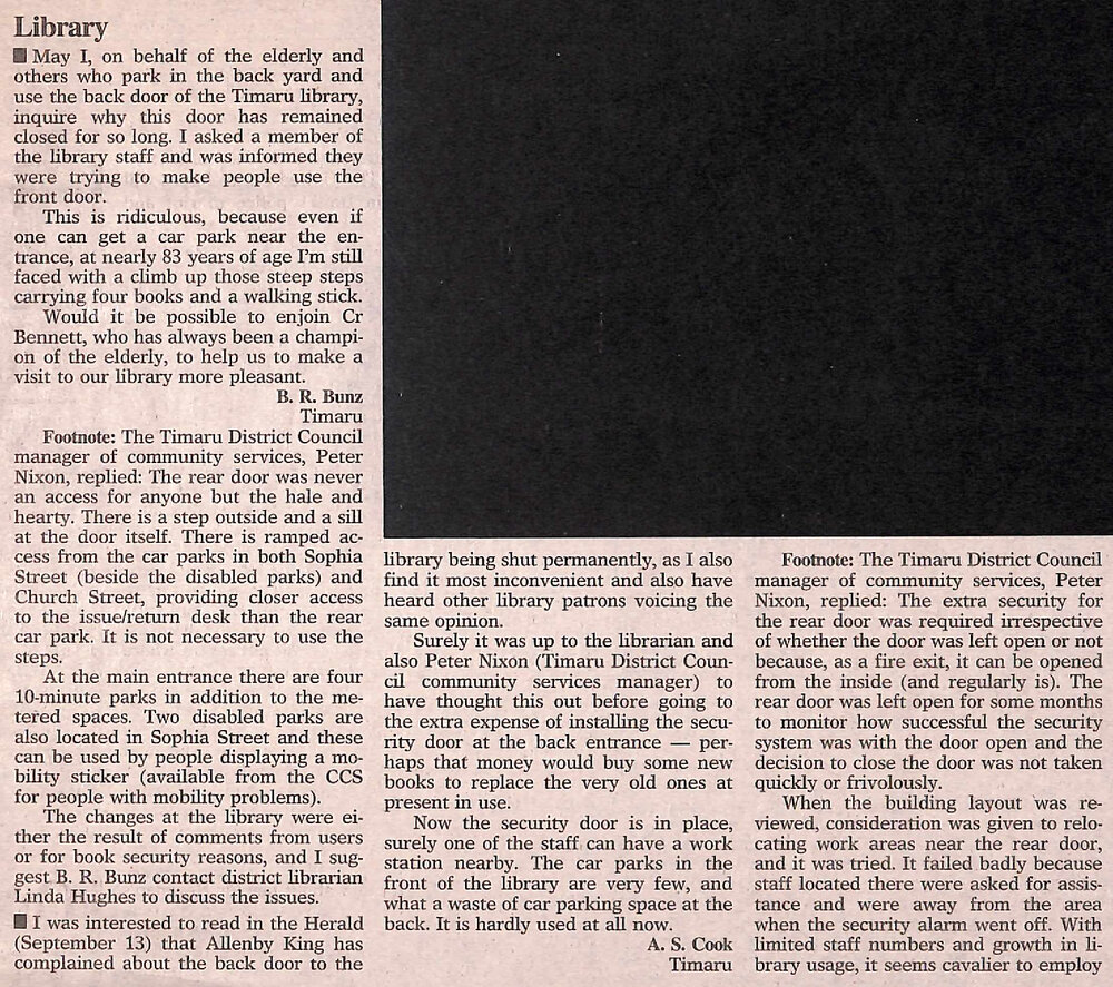 Letter to the editor: Library