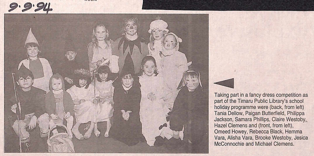 Fancy dress competition part of the Timaru Public Library school holiday programme