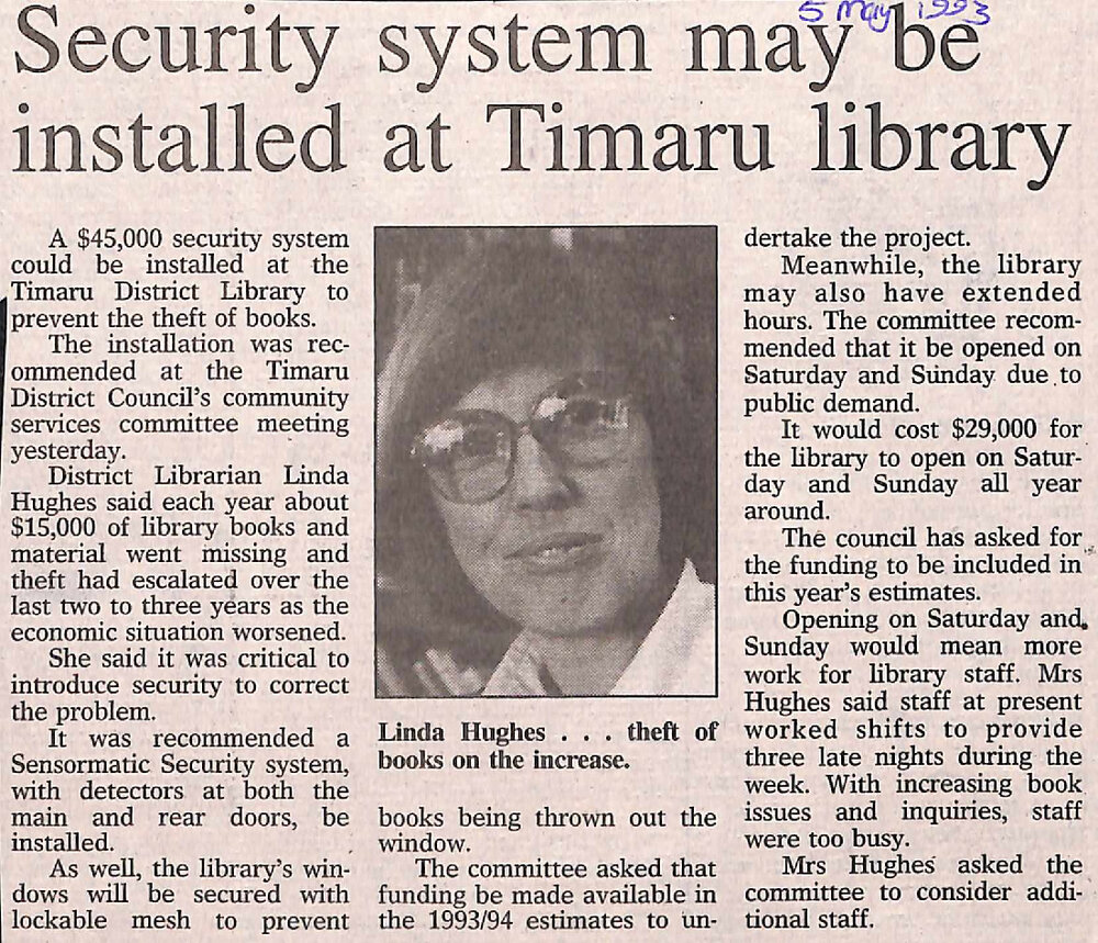 Security system may be installed at Timaru Library