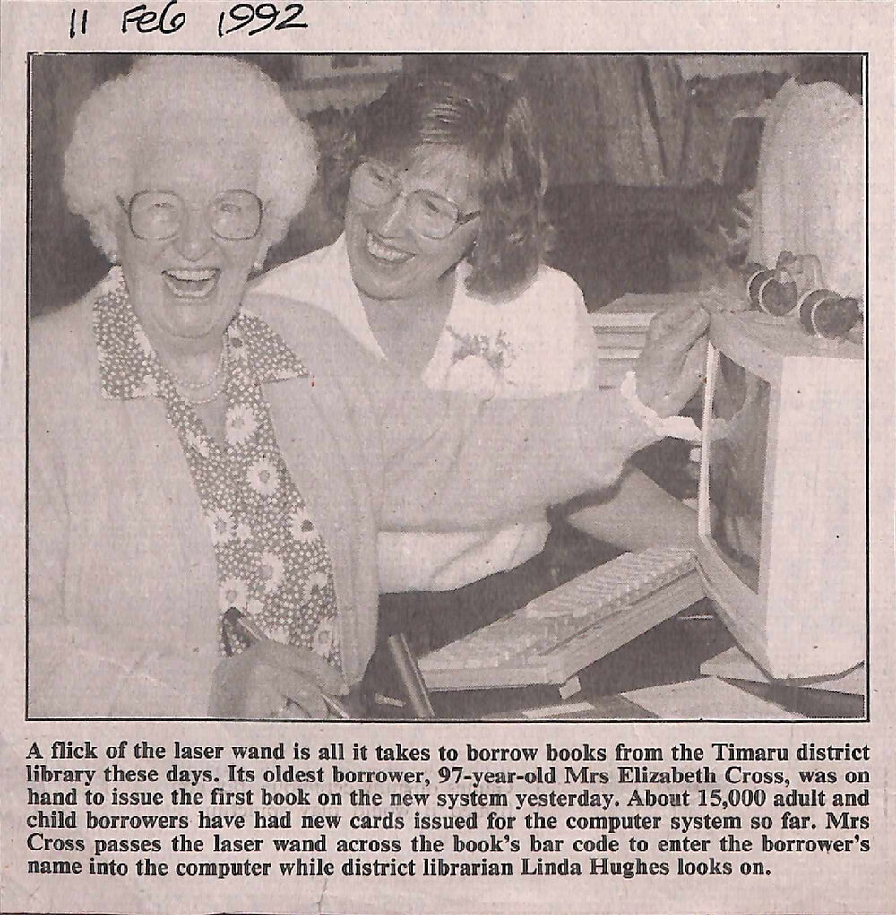 A flick of the laser is all it takes to borow books from the Timaru district library these days