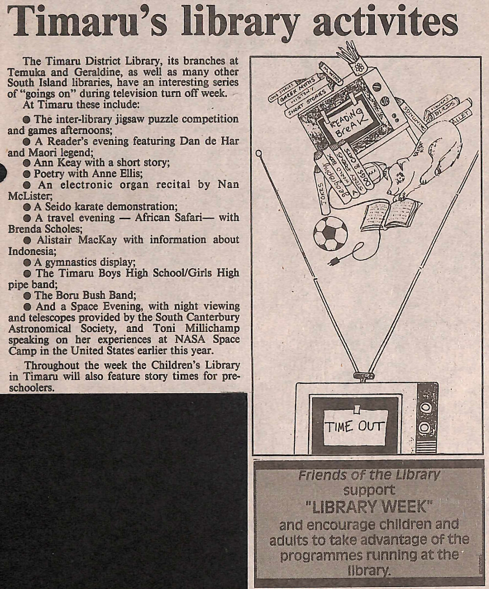 Timaru's library activities