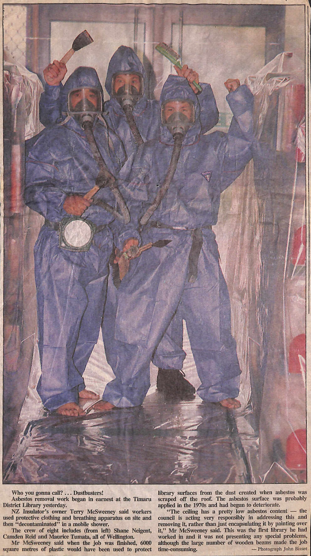 Who you gonna call?...Dustbusters! Asbestos removal work begins at the Timaru District Library