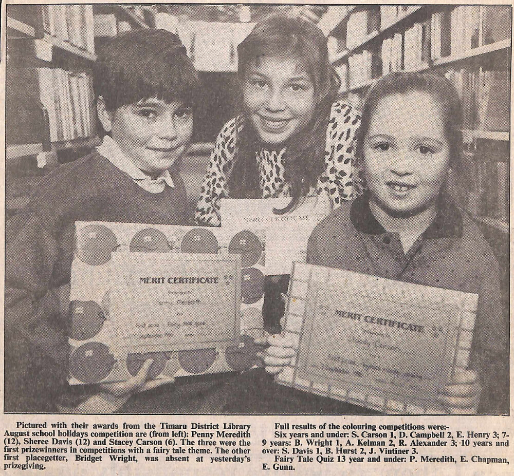 Pictured with their awards from the Timaru District Library