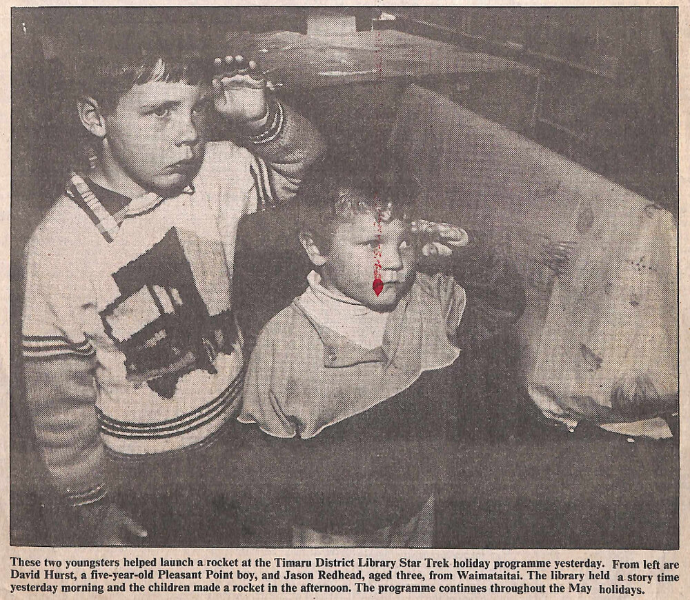 Youngsters help launch rocket at the Timaru District Library Star Trek programme