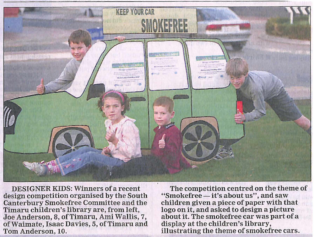 Designer kids: Winners of Smokefree Competition at Timaru Library