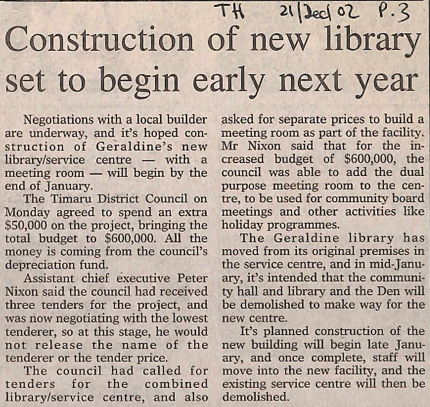 Construction of new library set to begin early next year