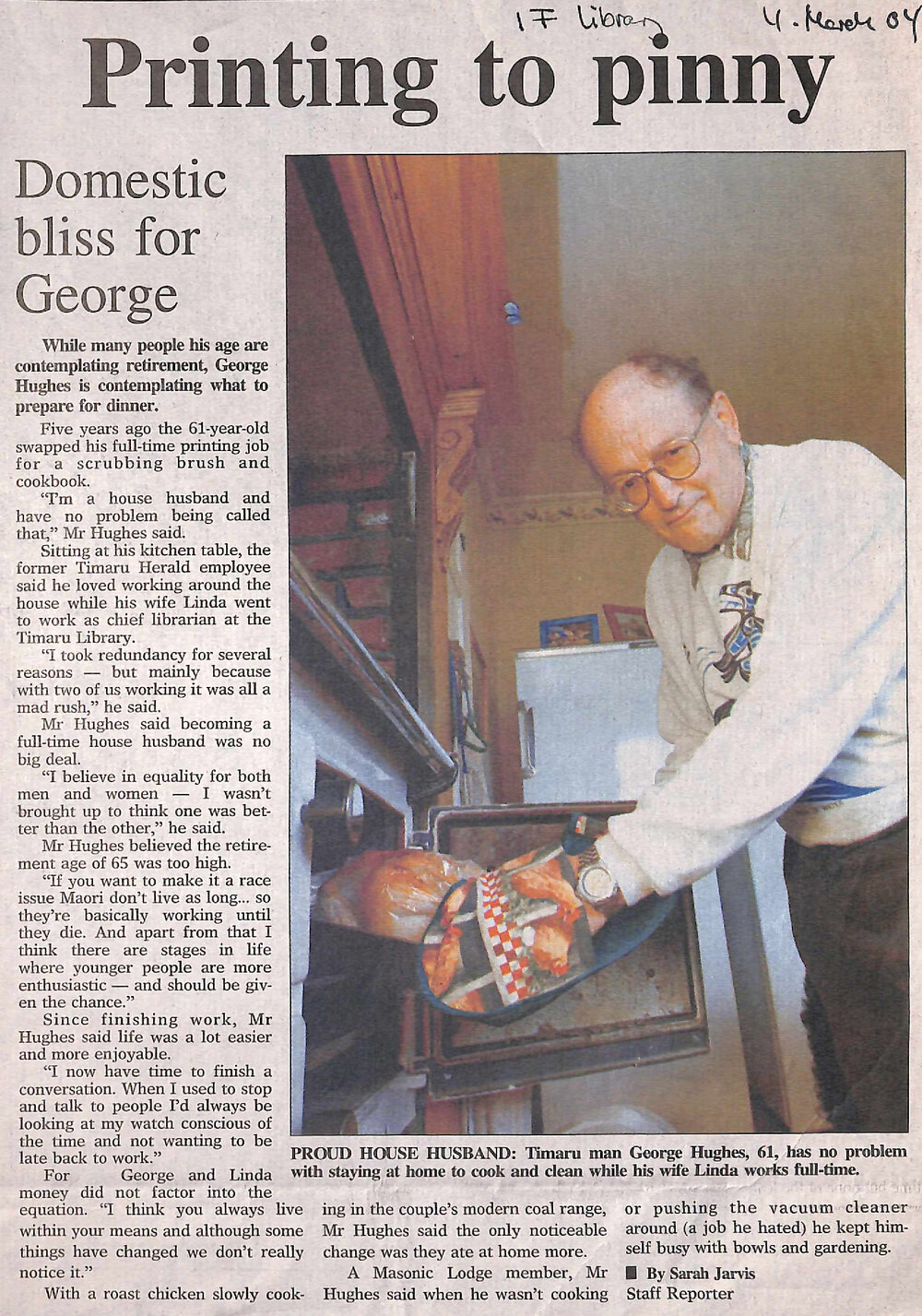 Printing to pinny: Domestic bliss for George