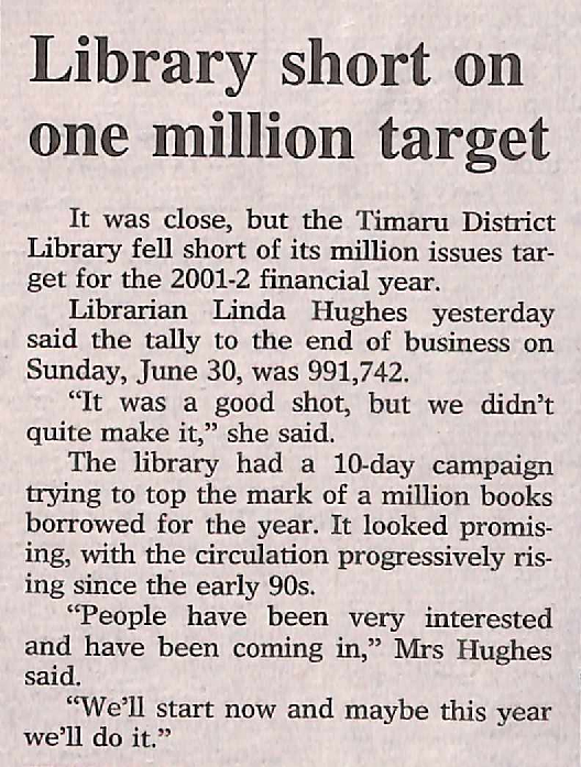 Library short on one million target