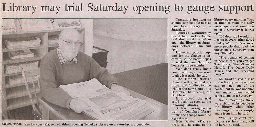 Library may trial Saturday opening to gauge support