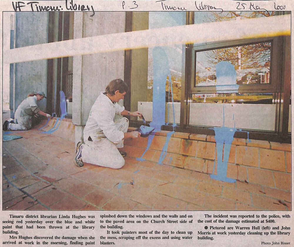 Timaru District librarian Linda Hughes seeing red