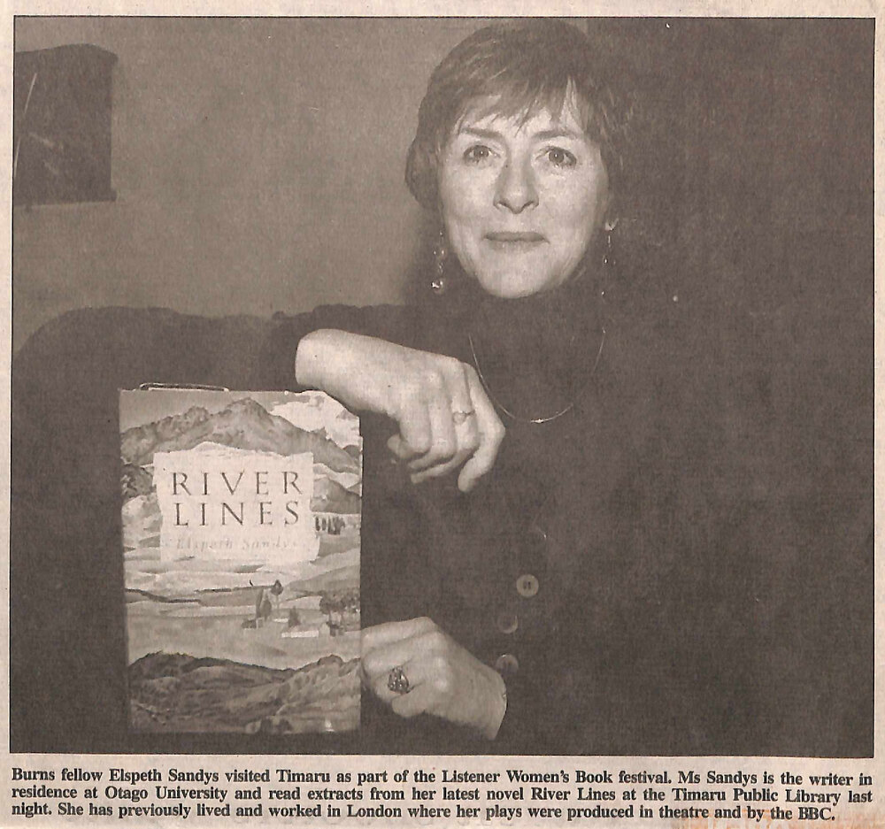 Elspeth Sandys visited Timaru as part of the Listener Women's Book festival