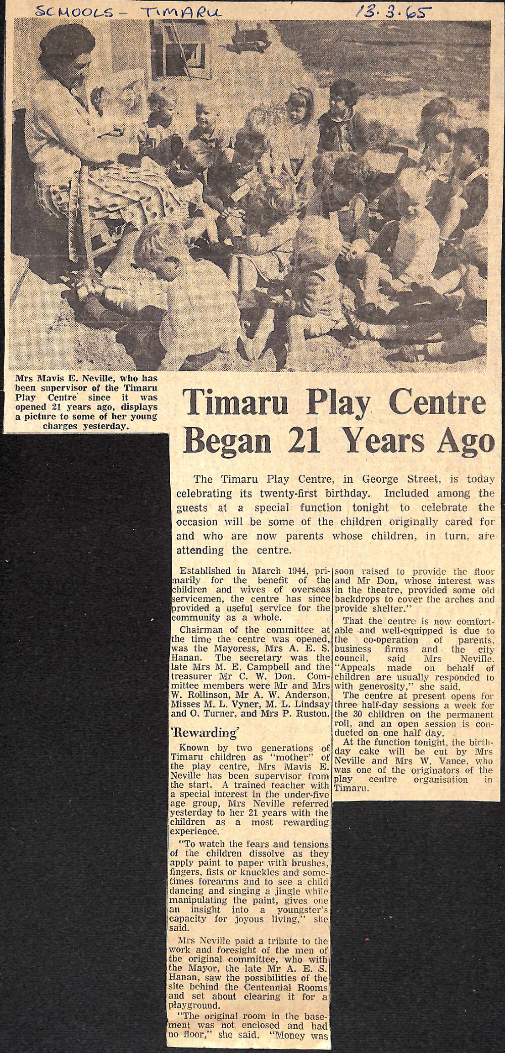 Timaru Play Centre Began 21 Years Ago