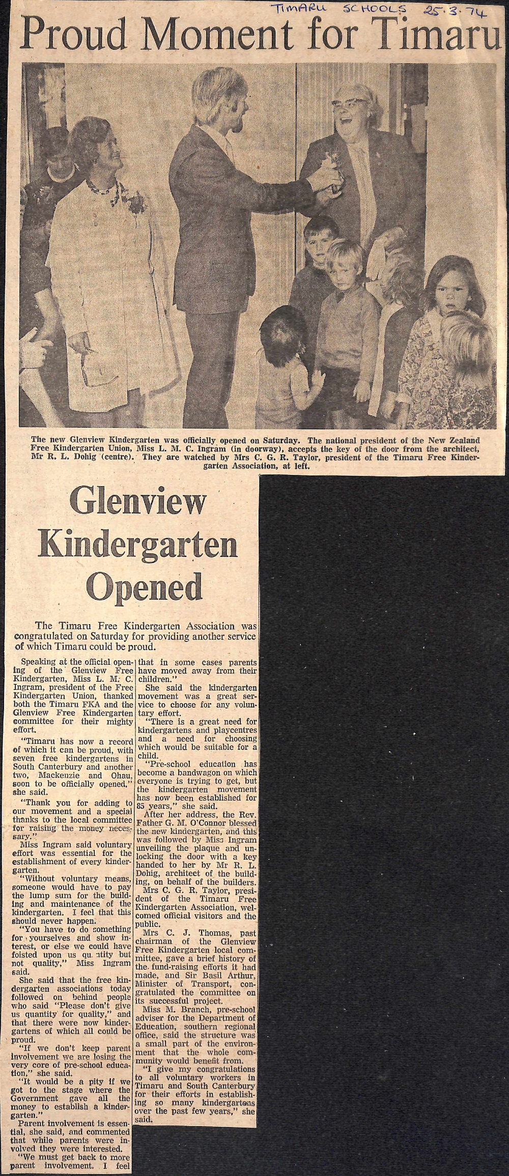 Proud Moment for Timaru, Glenview Kindergarten Opened