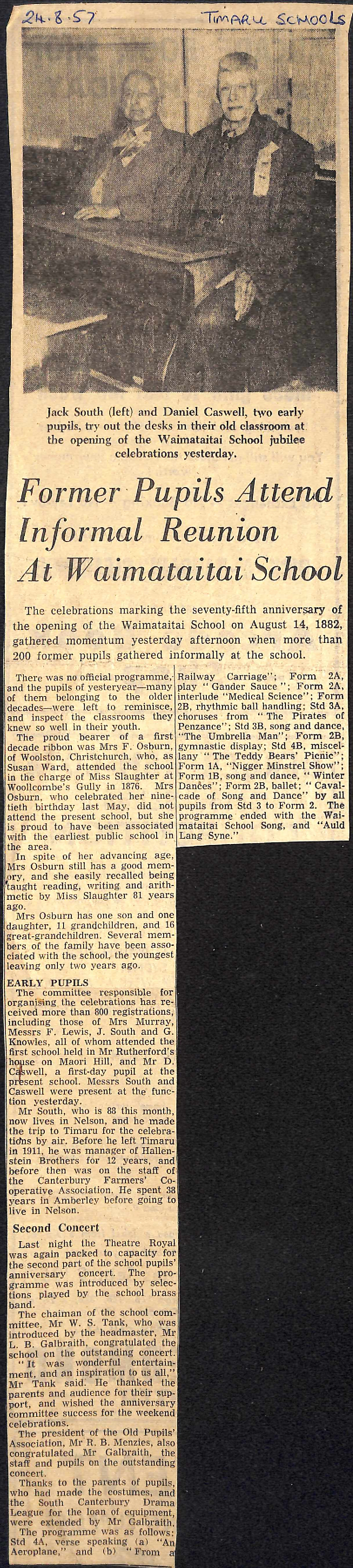 Former Pupils Attend Informal Reunion At Waimataitai School