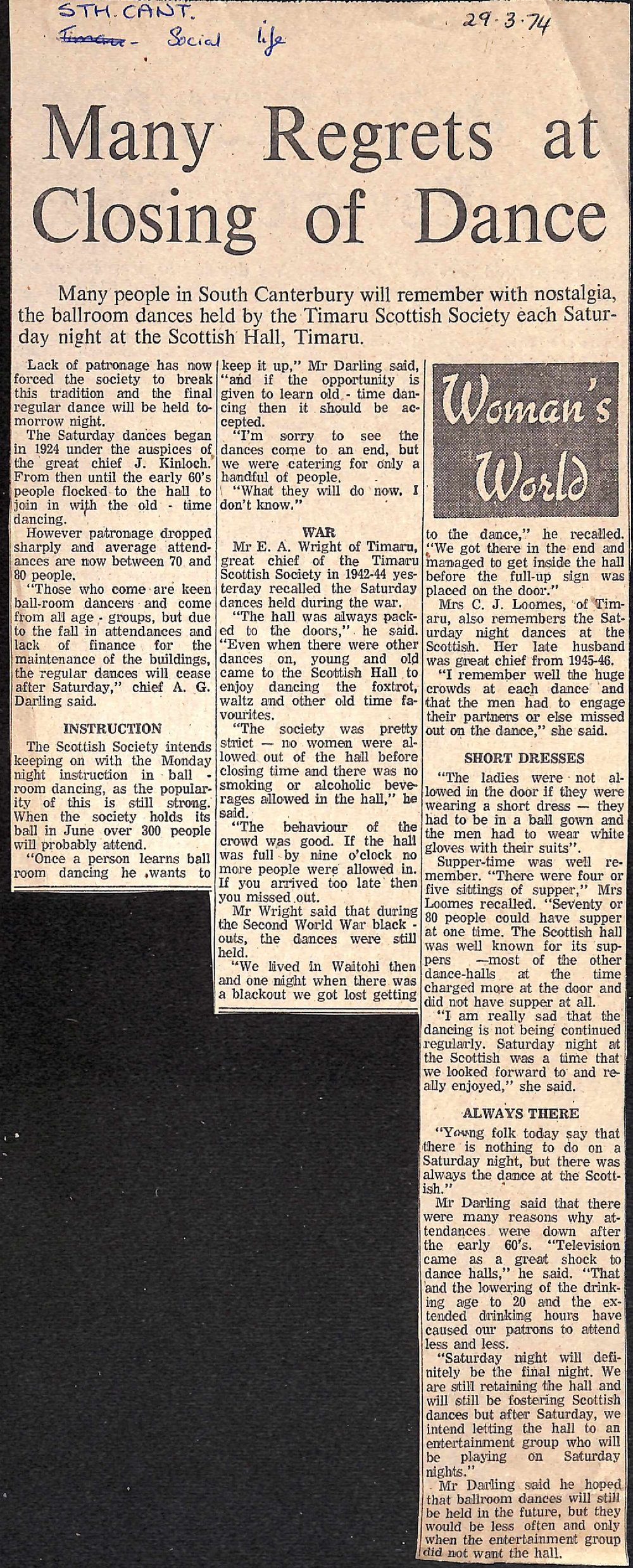 Many Regrets at Closing of Dance