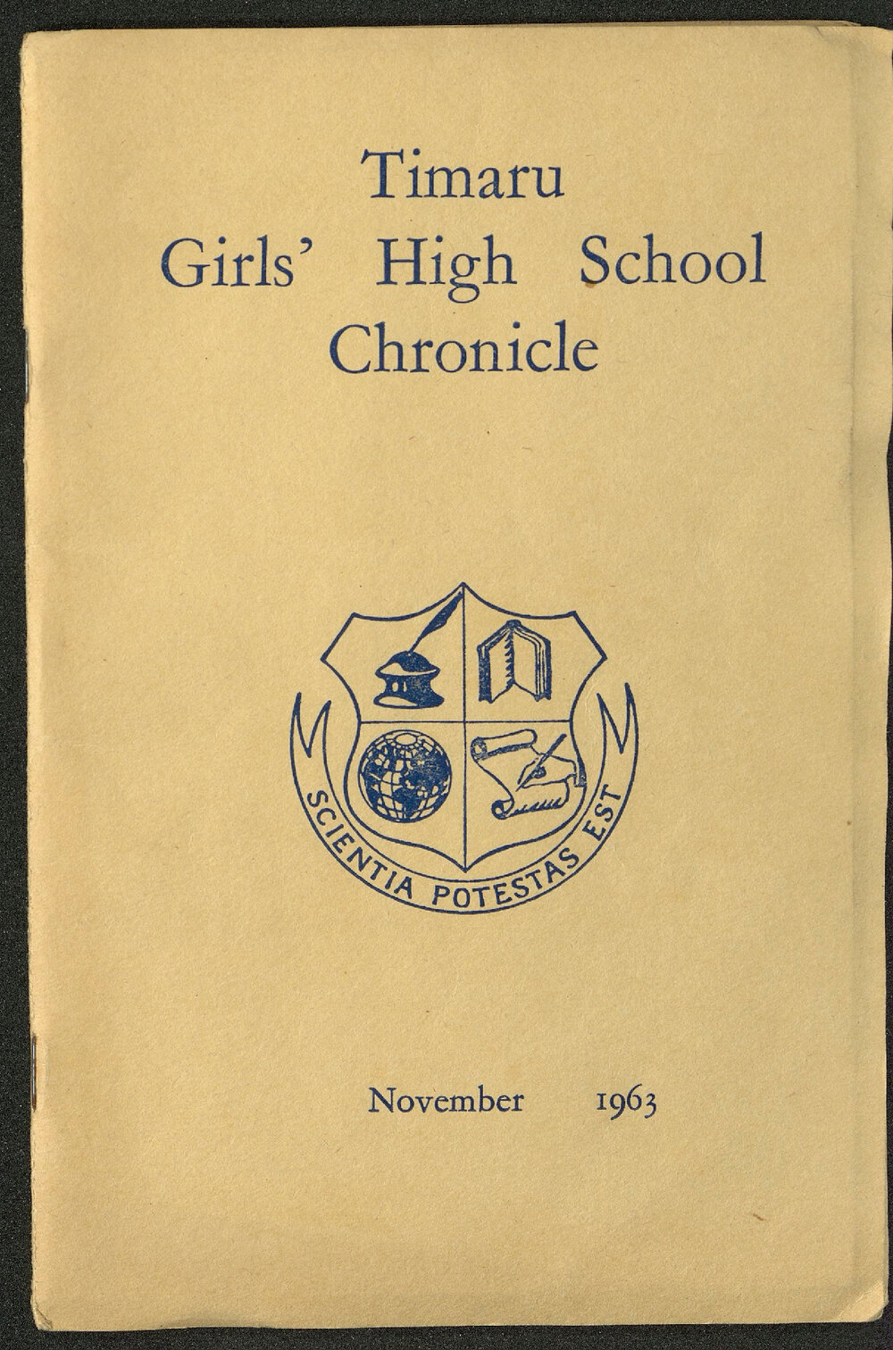 Timaru Girls' High School Chronicle 1963