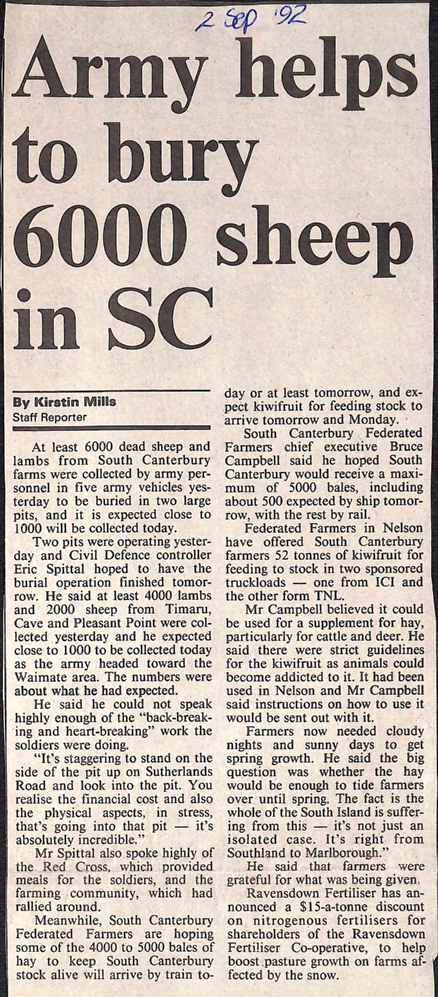 Army helps to bury 6000 sheep in SC