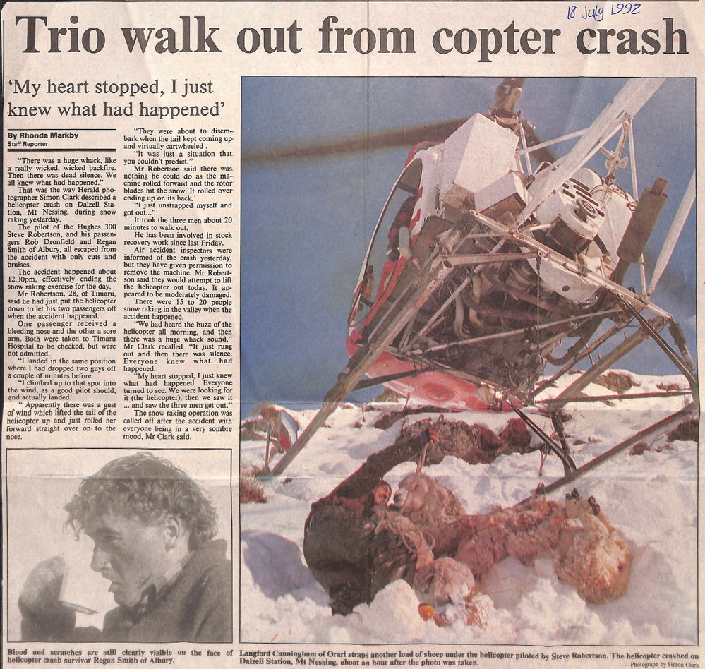 Trio walk out from copter crash