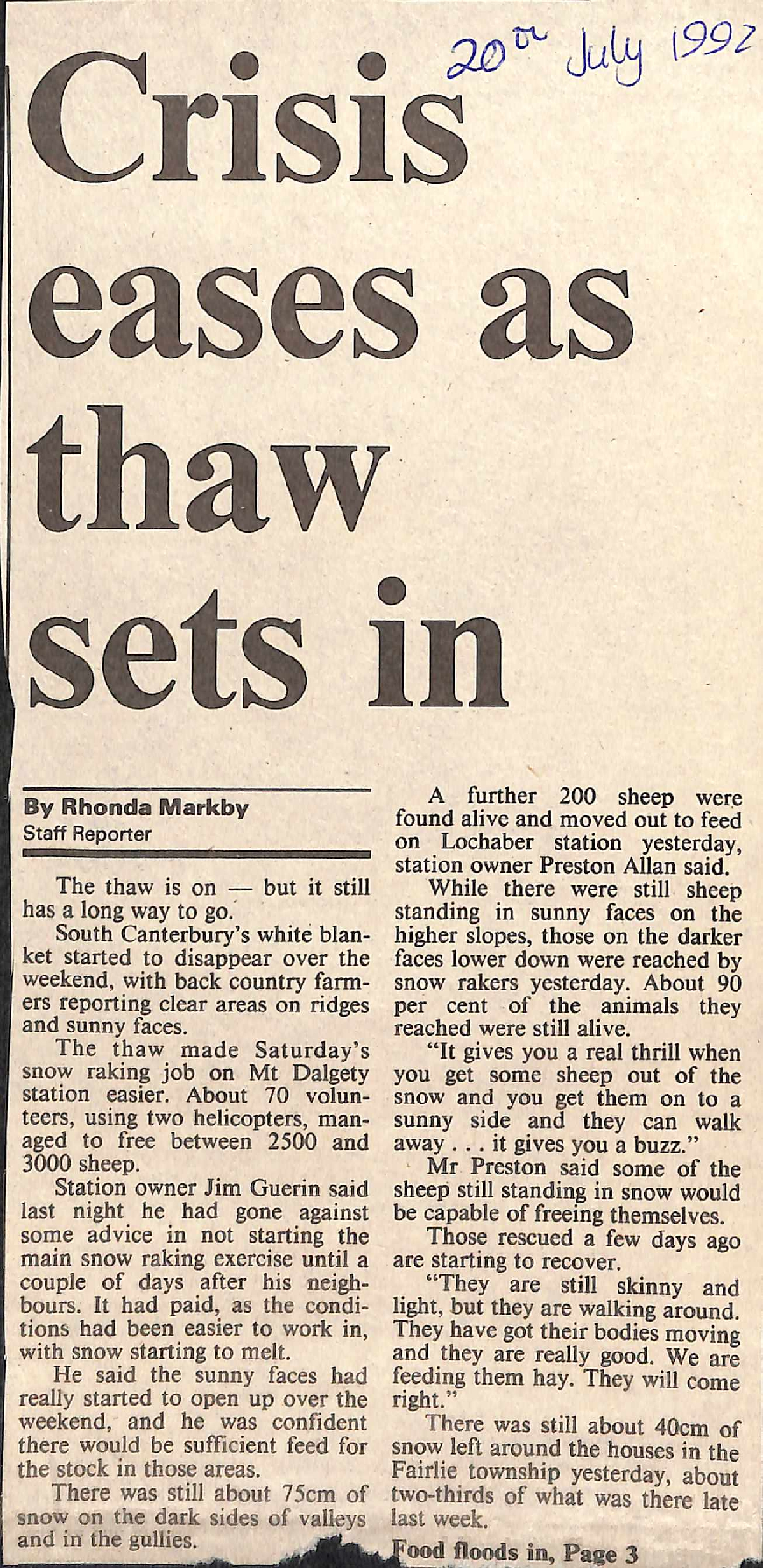 Crisis eases as thaw sets in