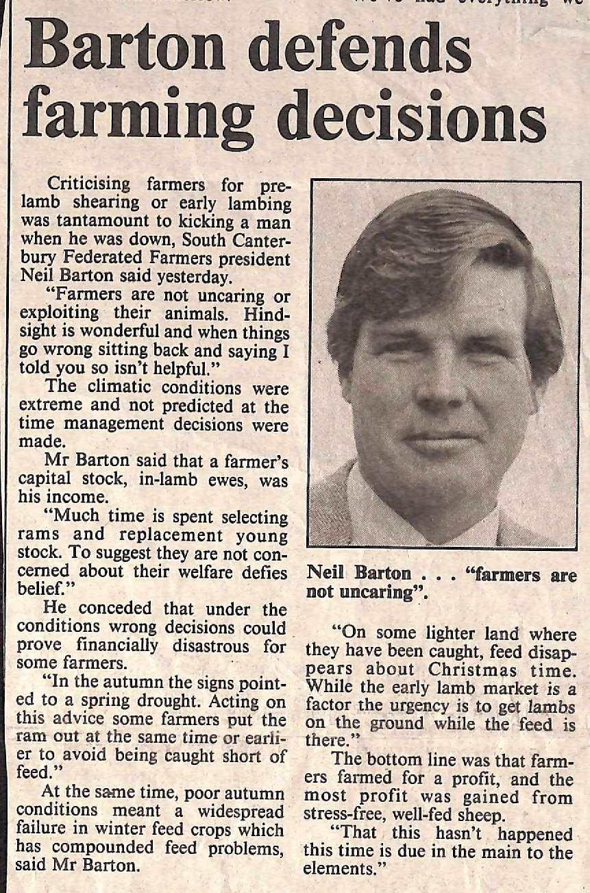 Barton defends farming decisions